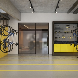 Perspectiva Ilustrada do Bicicletário - Apartamento em Penha, São Paulo