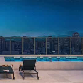 Perspectiva Ilustrada do Solarium - Apartamento em Campo Belo, São Paulo